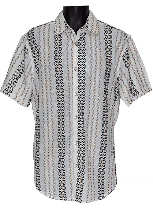 Lanzino Linen Blend Shirt # SSL142 Beige
