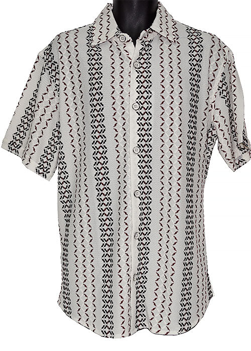 Lanzino Linen Blend Shirt # SSL142 Brown