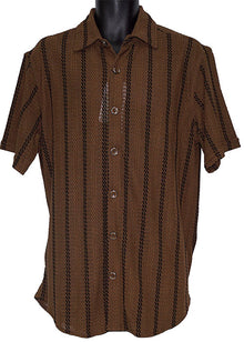 Load image into Gallery viewer, Lanzino Linen Blend Shirt # SSL143 Brown
