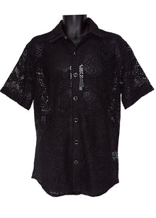 Load image into Gallery viewer, Lanzino Linen Blend Shirt # SSL146 Black
