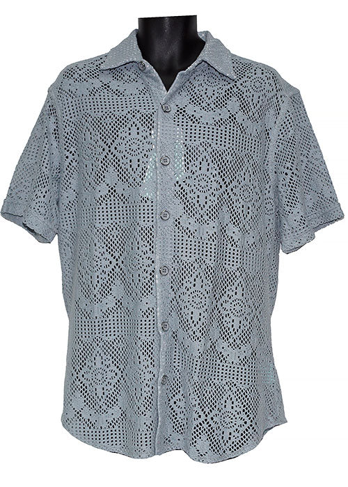 Lanzino Linen Blend Shirt # SSL146 Silver