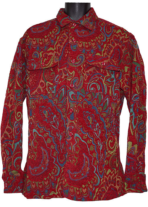 Lanzino Button-Down Shirt/Jacket # LSL754 Red