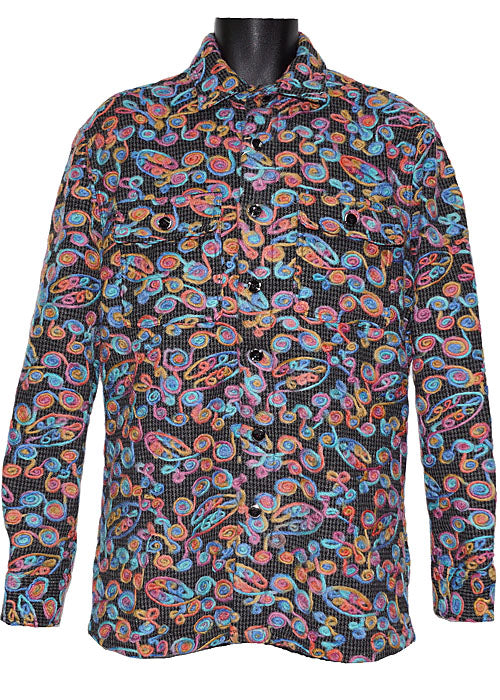 Lanzino Button-Down Shirt/Jacket # LSL759 Blue