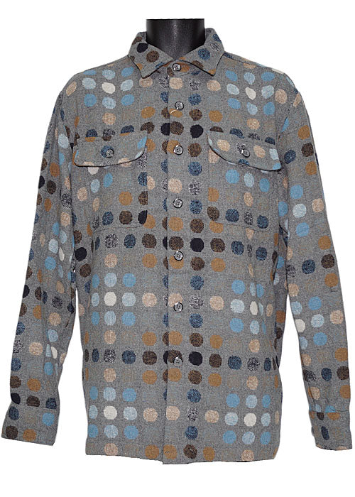 Lanzino Button-Down Shirt/Jacket # LSL765 Grey