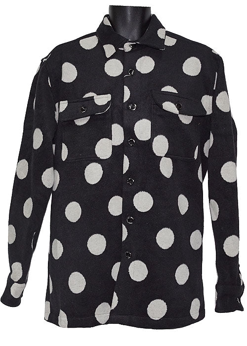 Lanzino Button-Down Shirt/Jacket # LSL769 Black/White