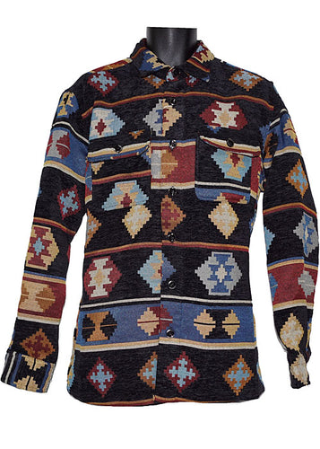 Lanzino Button-Down Shirt/Jacket # LSL773 Black