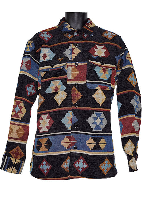 Lanzino Button-Down Shirt/Jacket # LSL773 Black