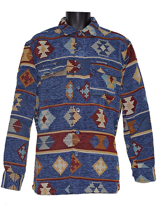 Lanzino Button-Down Shirt/Jacket # LSL773 Indigo