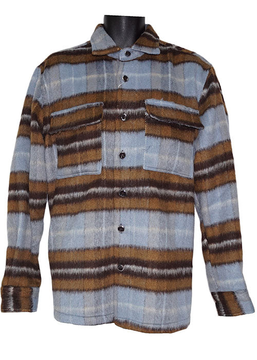 Lanzino Button-Down Shirt/Jacket # LSL787 Blue