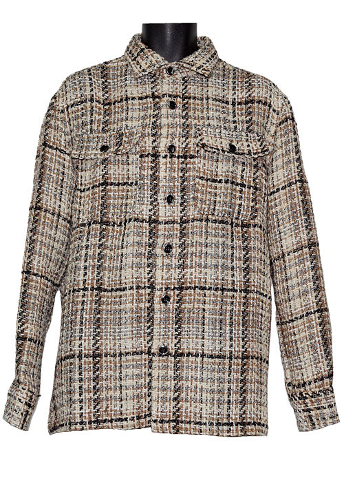 Lanzino Button-Down Shirt/Jacket # LSL785 Beige