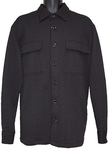 Lanzino Button-Down Shirt/Jacket # LSL795 Black