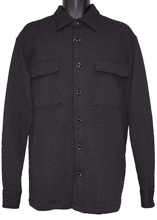 Lanzino Button-Down Shirt/Jacket # LSL795 Black