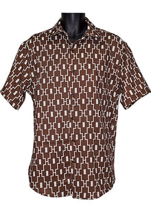 Load image into Gallery viewer, Lanzino Linen Shirt/Shorts Set # 3081 Brown

