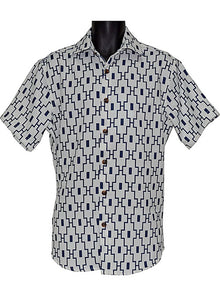 Load image into Gallery viewer, Lanzino Linen Shirt/Shorts Set # 3081 Navy

