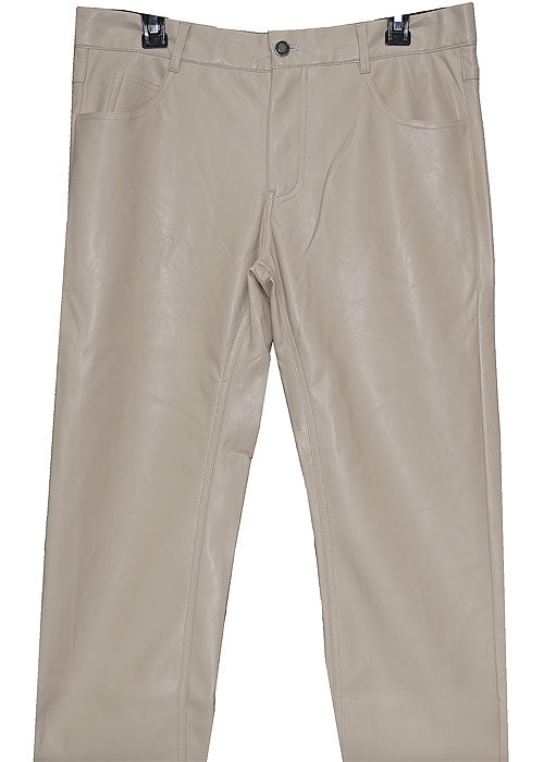 Lanzino Faux Leather Pants # CPS132 Bone