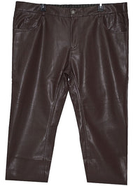 Lanzino Faux Leather Pants # CPS132 Coffee Brown