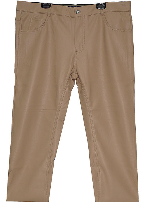Lanzino Faux Leather Pants # CPS132 Khaki