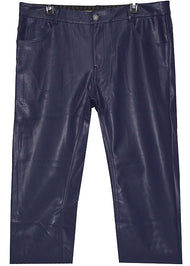 Lanzino Faux Leather Pants # CPS132 Navy