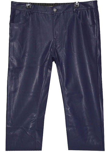 Lanzino Faux Leather Pants # CPS132 Navy