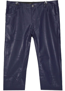 Lanzino Faux Leather Pants # CPS132 Navy