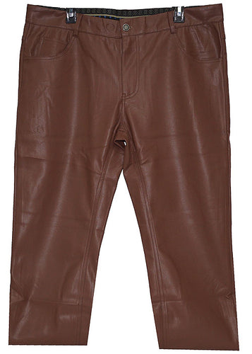 Lanzino Faux Leather Pants # CPS132 Tan