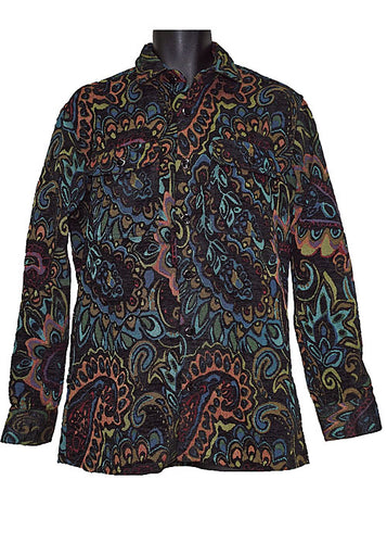 Lanzino Button-Down Shirt/Jacket # LSL754 Black