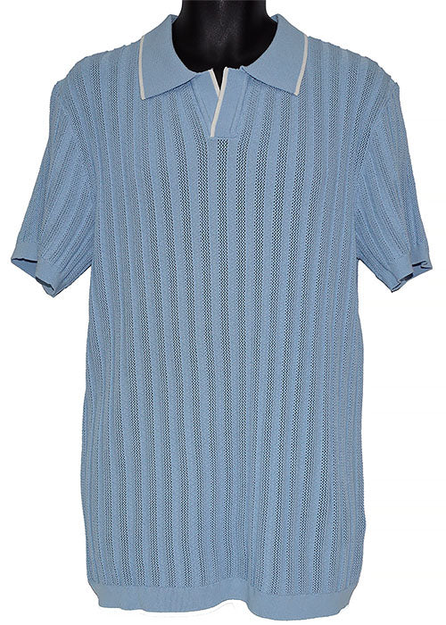 Lanzino Linen Blend Shirt # SP055 Sky