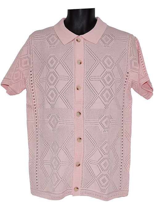 Lanzino Linen Blend Shirt # SP085 Pink