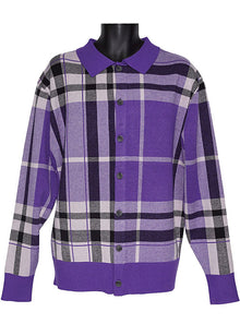 Load image into Gallery viewer, Lanzino Button-Down Sweater/Jacket # SW094 Eggplant
