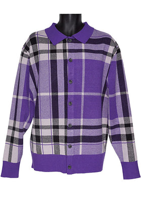 Lanzino Button-Down Sweater/Jacket # SW146 Eggplant