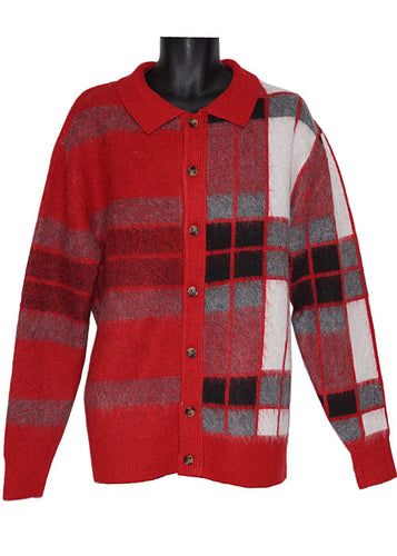 Lanzino Button-Down Sweater/Jacket # SW146 Red