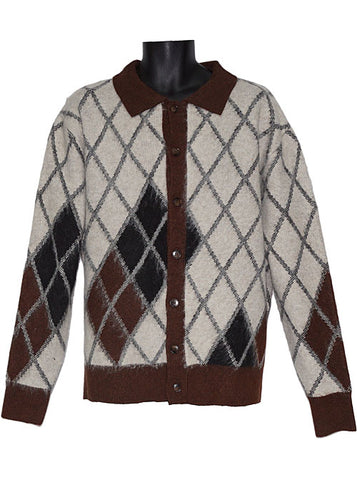 Lanzino Button-Down Sweater/Jacket # SW150 Brown