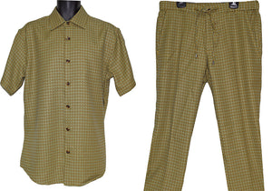 Lanzino Linen Shirt/Pants Set # 3025 Gold