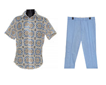 Load image into Gallery viewer, Lanzino Linen Shirt/Pants Set # SSL103 Sky
