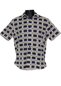 Lanzino Linen Shirt # SSL109 Navy