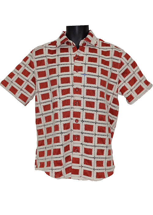 Lanzino Linen Shirt # SSL109 Rust