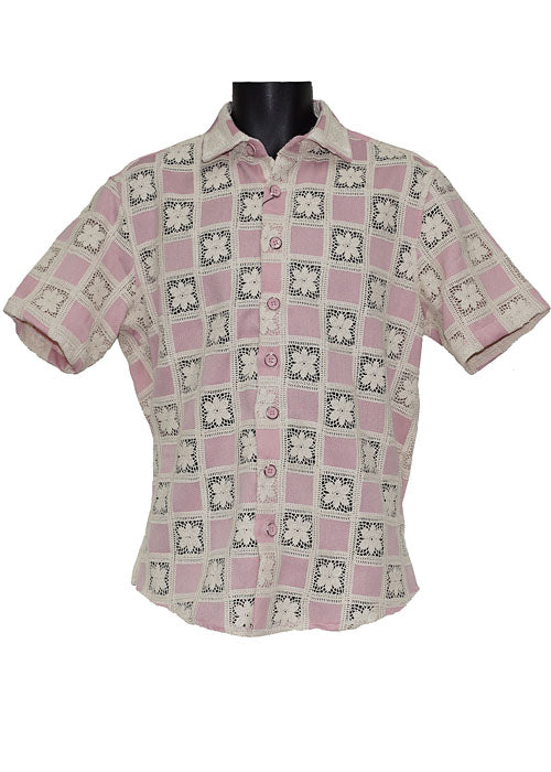 Lanzino Linen Shirt # SSL111 Pink