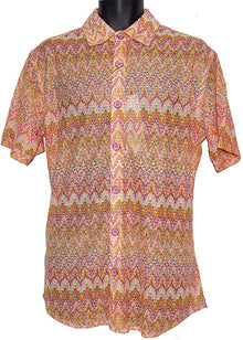 Load image into Gallery viewer, Lanzino Linen Blend Shirt # SSL124 Peach Combo
