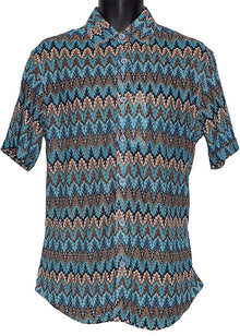 Load image into Gallery viewer, Lanzino Linen Blend Shirt # SSL124 Teal Combo
