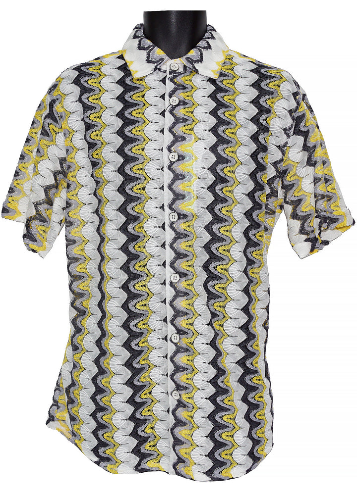 Lanzino Linen Blend Shirt # SSL136 Yellow