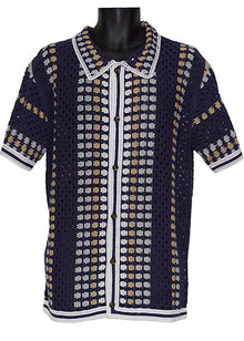 Load image into Gallery viewer, Lanzino Linen Shirt # SSL183 Navy
