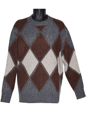 Lanzino Crewneck Sweater # SW149 Grey Combo
