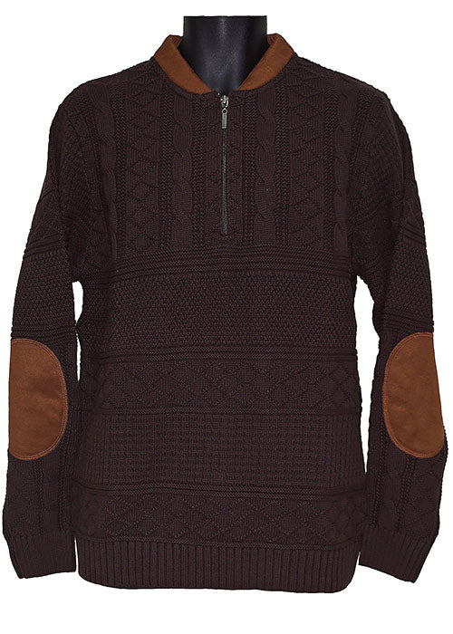 Lavane Zipper Sweater # 2646 Brown
