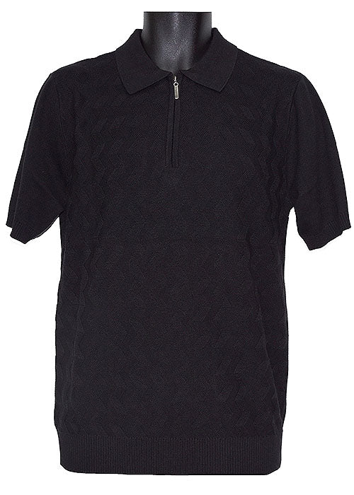 Lavane Zipper Polo Shirt # 2603 Black