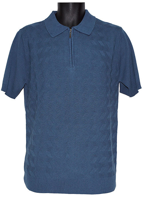Lavane Zipper Polo Shirt # 2603 Blue