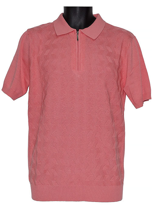 Lavane Zipper Polo Shirt # 2603 Coral