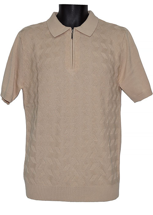Lavane Zipper Polo Shirt # 2603 Sand