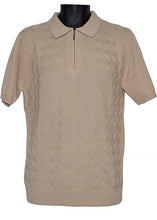 Load image into Gallery viewer, Lavane Zipper Polo Shirt # 2603 Sand
