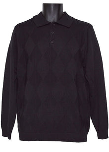 Load image into Gallery viewer, Lavane 3-Button Polo Sweater # 2535 Black
