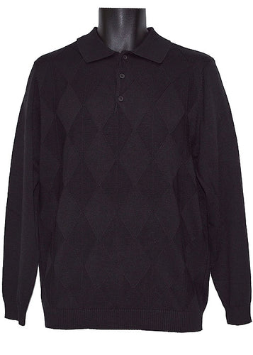 Lavane 3-Button Polo Sweater # 2535 Black